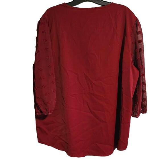 XL Deep Red Bothenial casual blouse with vneck work business - Picture 2 of 5